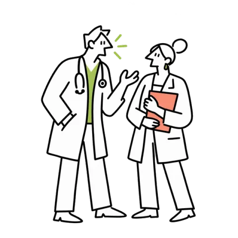 Two doctors working together